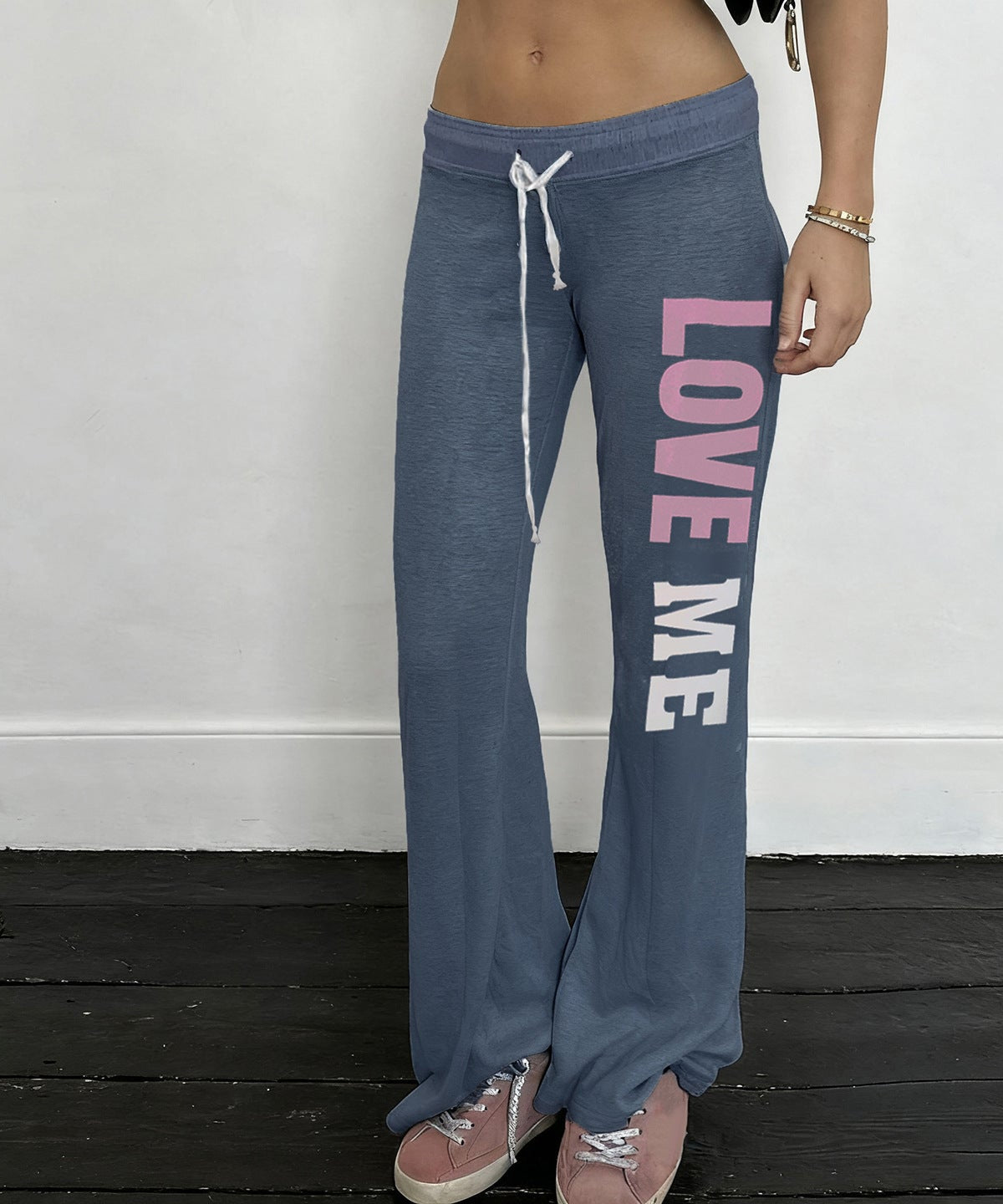 Self-Love Style: 'LOVE ME' Wide-Leg Drawstring Lounge Pants for Fall/Winter