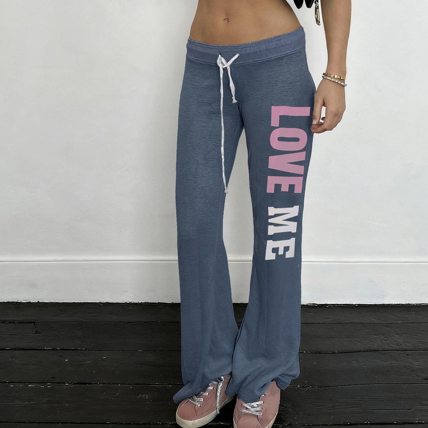 Self-Love Style: 'LOVE ME' Wide-Leg Drawstring Lounge Pants for Fall/Winter