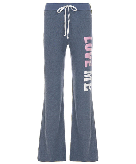 Self-Love Style: 'LOVE ME' Wide-Leg Drawstring Lounge Pants for Fall/Winter