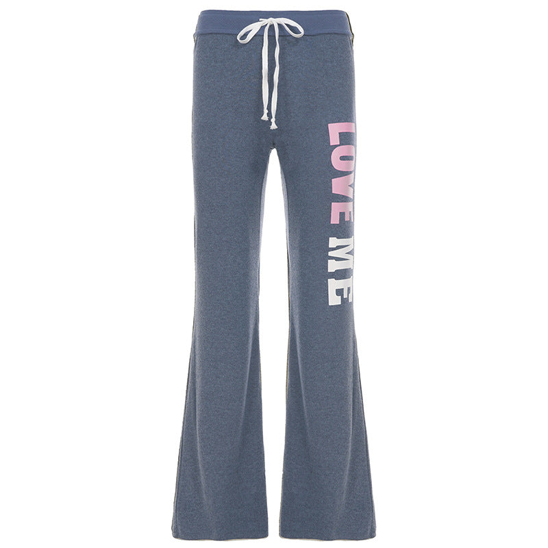 Self-Love Style: 'LOVE ME' Wide-Leg Drawstring Lounge Pants for Fall/Winter