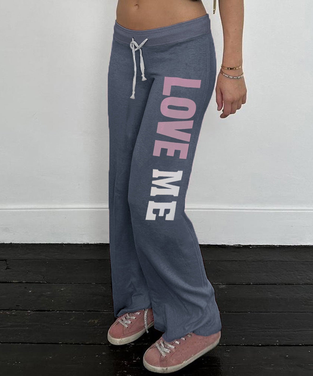 Self-Love Style: 'LOVE ME' Wide-Leg Drawstring Lounge Pants for Fall/Winter