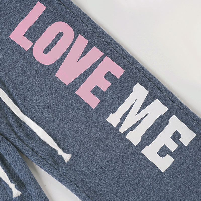 Self-Love Style: 'LOVE ME' Wide-Leg Drawstring Lounge Pants for Fall/Winter