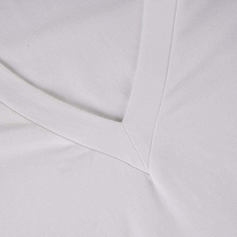 Soft & Stylish: Women's Deep V-Neck 100% Cotton Long Sleeve Top – Your Fall & Holiday Essential