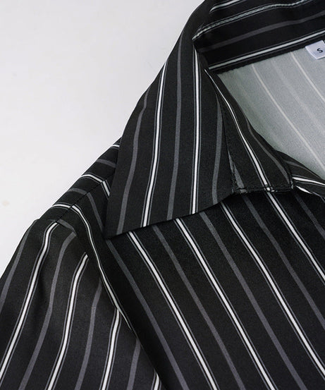 Sophisticated Pinstripe Wrap Blouse | V-Neck Long Sleeve Top for Fall & Holiday Styling