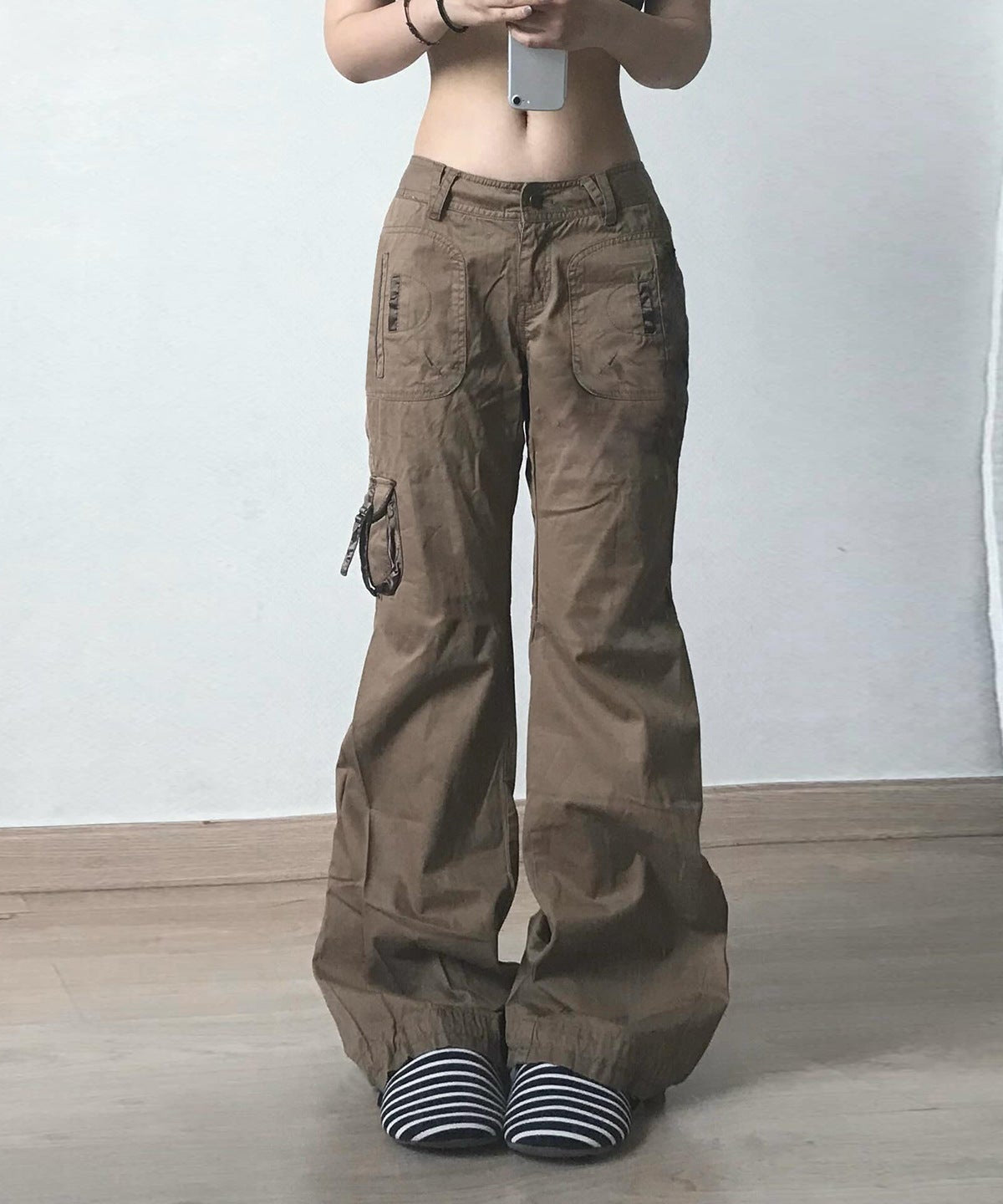 Fall Ready Low Rise Baggy Cargo Pants - Y2K Wide Leg Utility Style for Women
