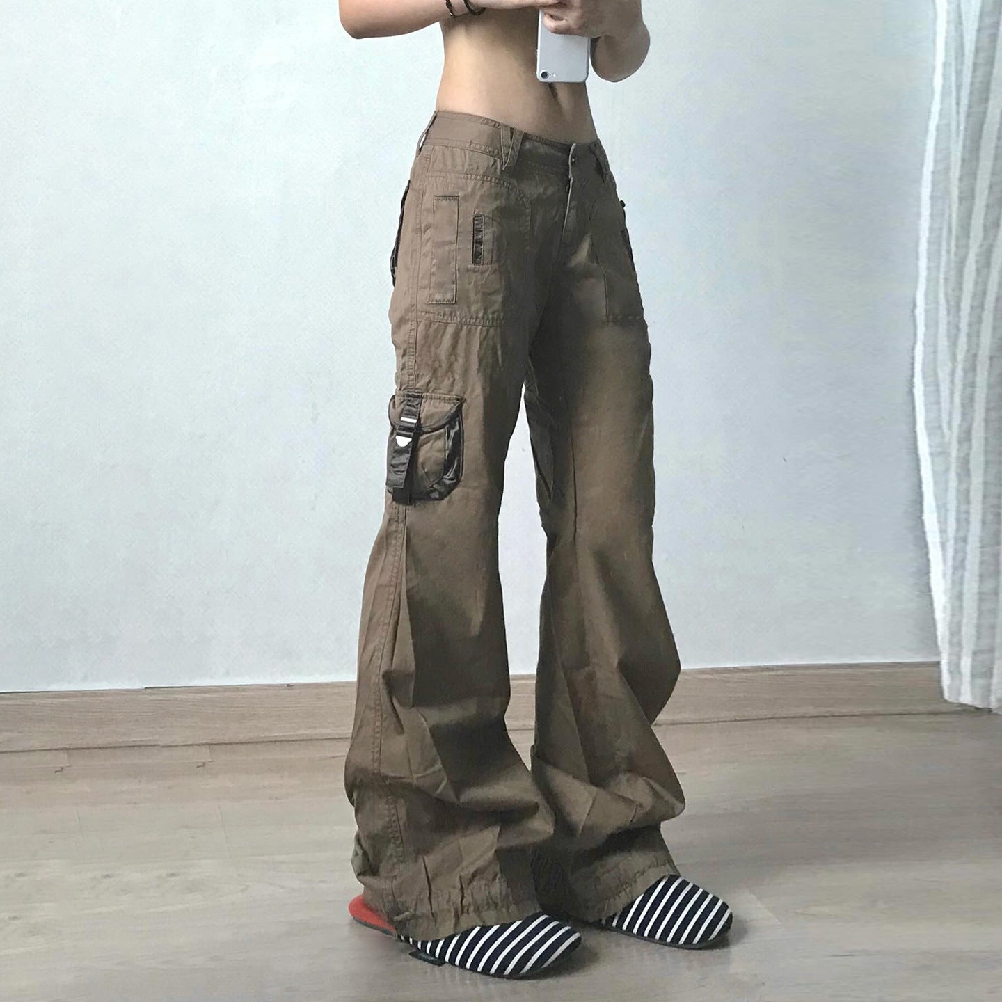 Fall Ready Low Rise Baggy Cargo Pants - Y2K Wide Leg Utility Style for Women