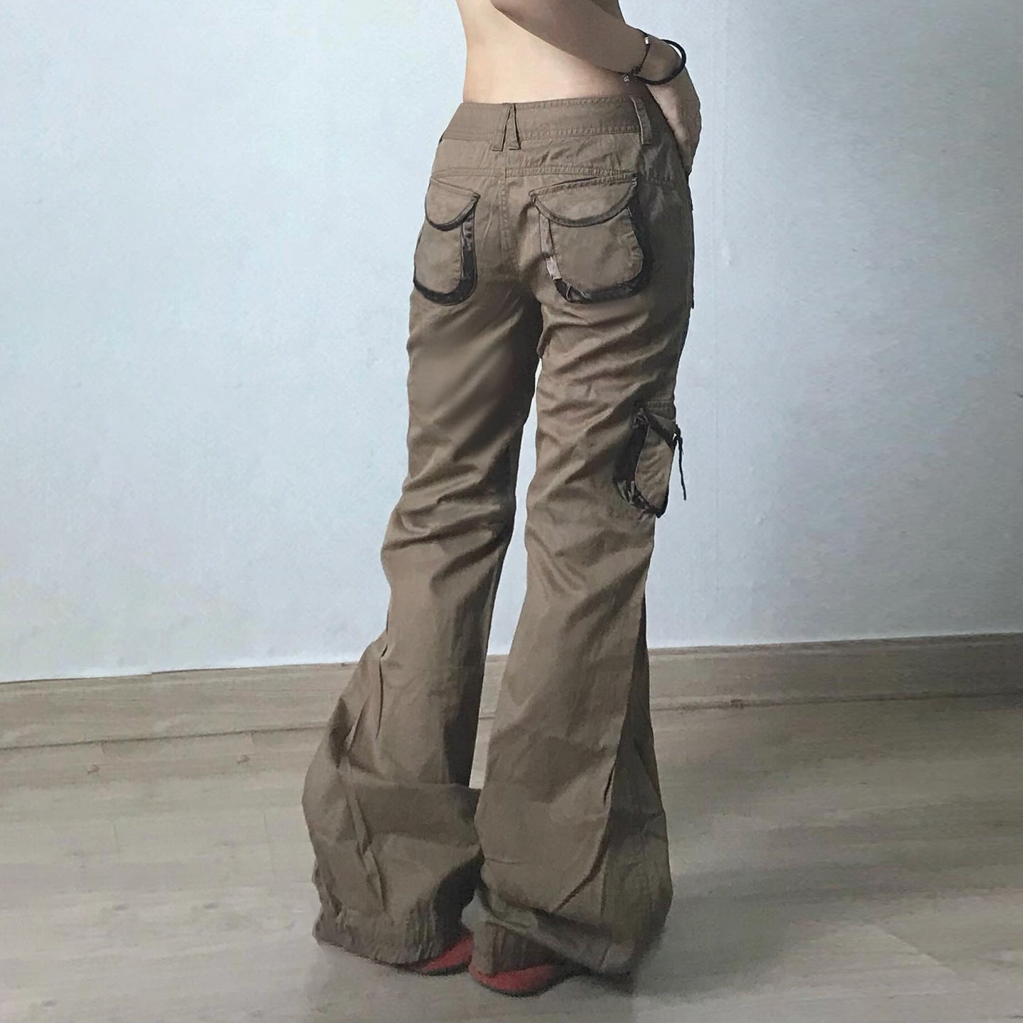 Fall Ready Low Rise Baggy Cargo Pants - Y2K Wide Leg Utility Style for Women