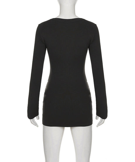 Edgy Chic Faux Leather Tie Ruched Bodycon Mini Dress - Holiday Party & NYE Ready