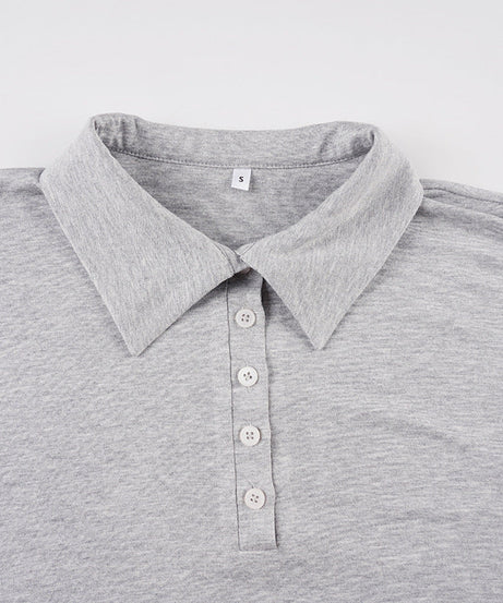 Effortless Fall Chic: Women's Soft Knit Bell Sleeve Polo Top | Cozy & Versatile