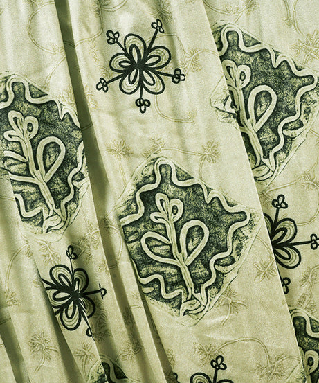 Effortless Fall Style: Women's Artisan Print Maxi Skirt - Sage Green Boho Chic with Ruched Waist