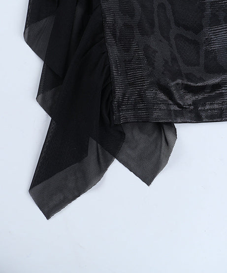 Dark Siren Snakeskin Maxi Dress - Gothic V-Neck Long Sleeve for Halloween & Holiday Parties