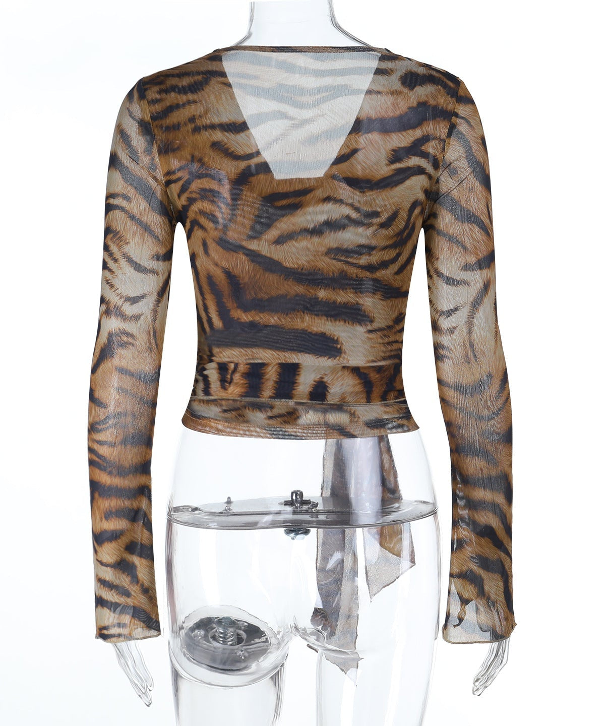 Fierce & Chic Tiger Print Cowl Neck Self-Tie Top | Fall & Holiday Statement