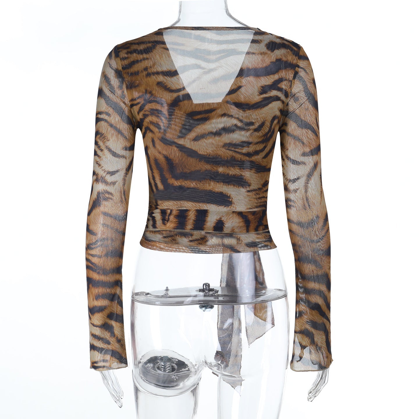 Fierce & Chic Tiger Print Cowl Neck Self-Tie Top | Fall & Holiday Statement