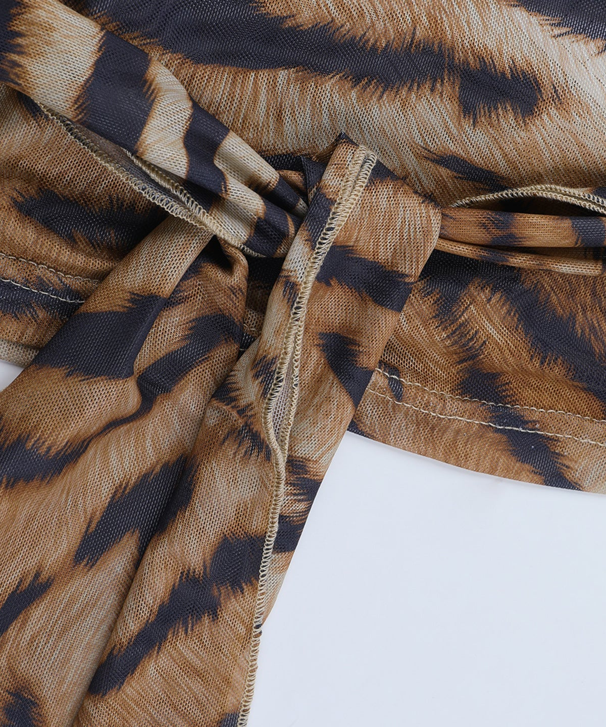 Fierce & Chic Tiger Print Cowl Neck Self-Tie Top | Fall & Holiday Statement