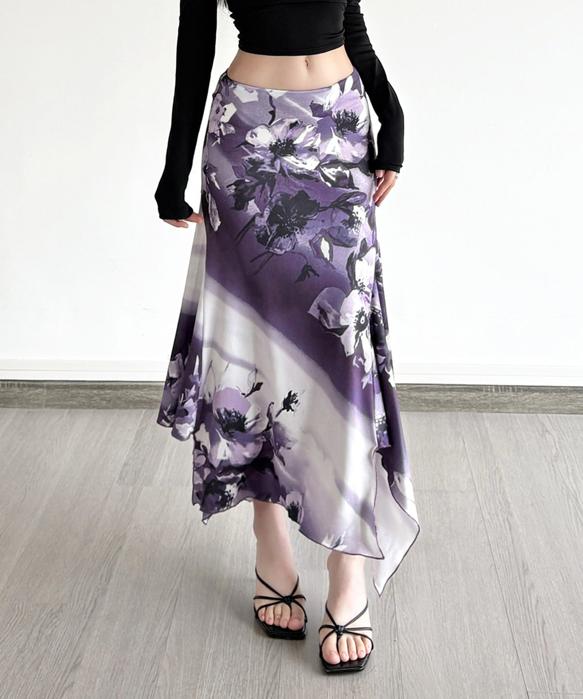 Enchanting Plum Floral Asymmetrical Maxi Skirt - Your Chic Fall & Holiday Statement