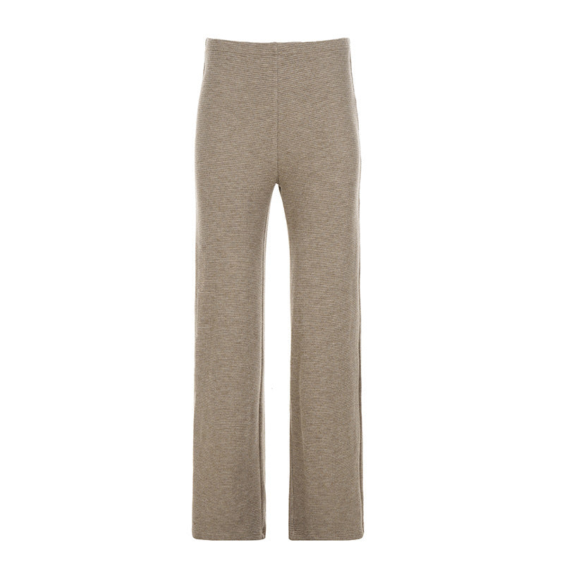 The Cozy Ribbed Knit Straight Leg Pants for Chic Fall & Winter Style