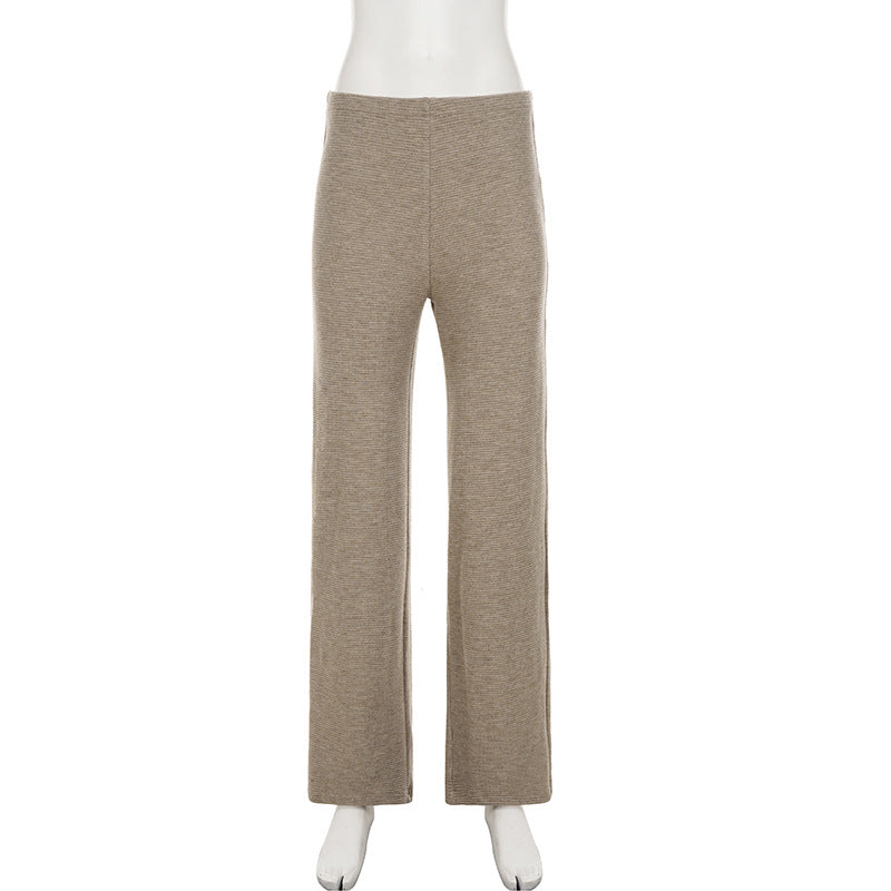 The Cozy Ribbed Knit Straight Leg Pants for Chic Fall & Winter Style
