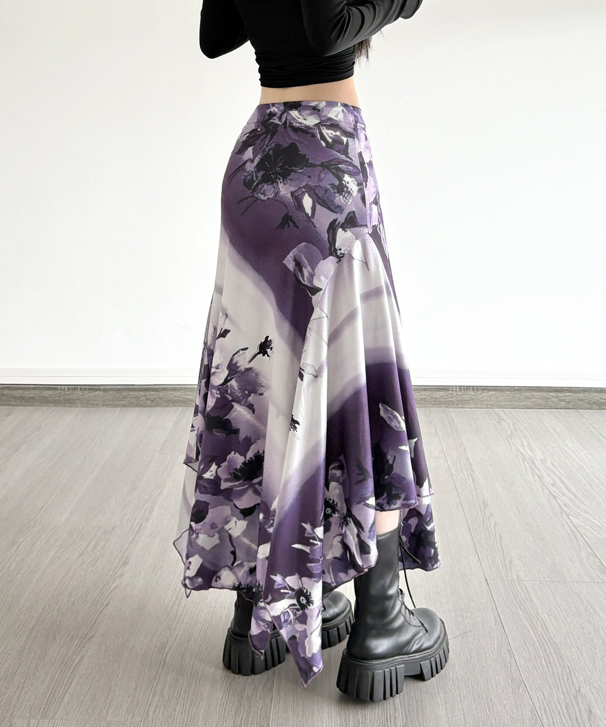 Enchanting Plum Floral Asymmetrical Maxi Skirt - Your Chic Fall & Holiday Statement