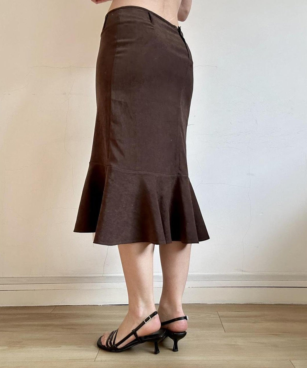 Fall '25 Essential: Chic Chocolate Brown Mermaid Midi Skirt – Soft & Stretchy