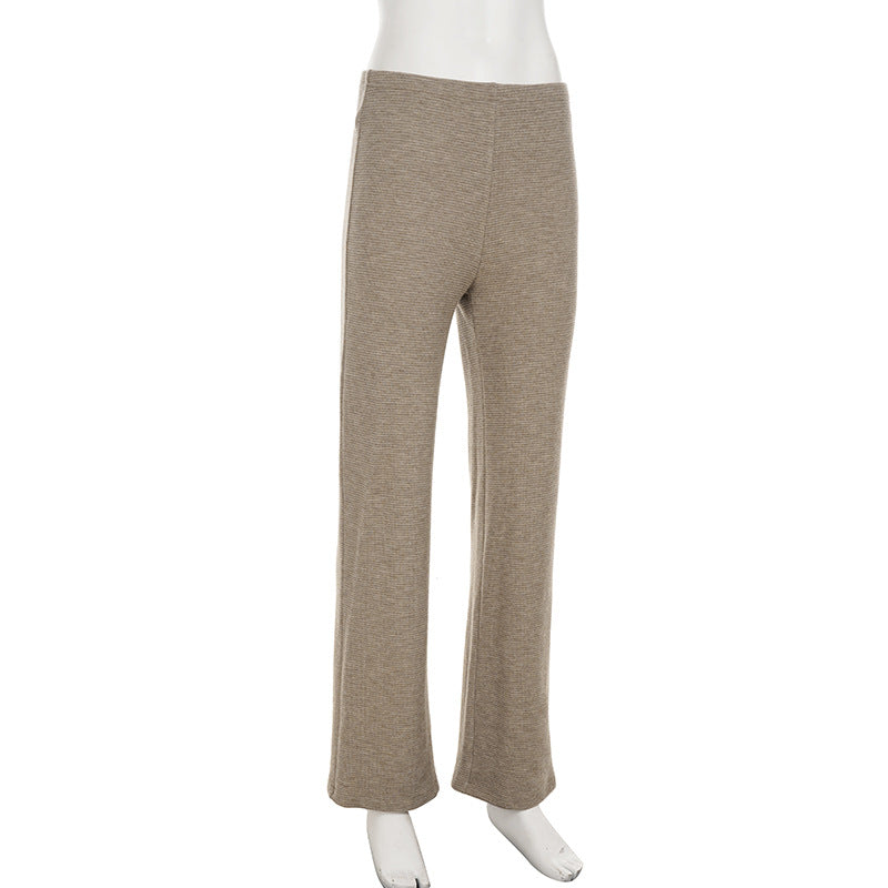The Cozy Ribbed Knit Straight Leg Pants for Chic Fall & Winter Style