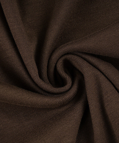 Fall Chic: Chocolate Brown O-Ring One-Shoulder Ruched Long Sleeve Top