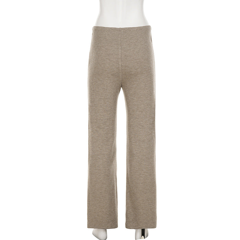 The Cozy Ribbed Knit Straight Leg Pants for Chic Fall & Winter Style