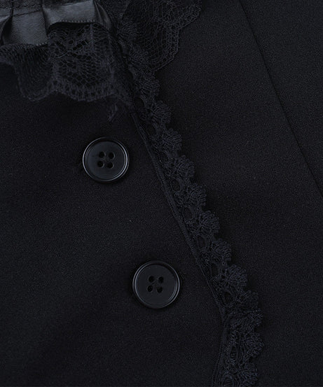 Gothic Halter Vest & Ruffled Mini Skirt Set – Spooky Chic Fall & Halloween Fashion