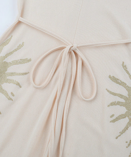 Radiant Solstice Maxi Dress: Elegant V-Neck Long Sleeve for Fall & Holiday Celebrations