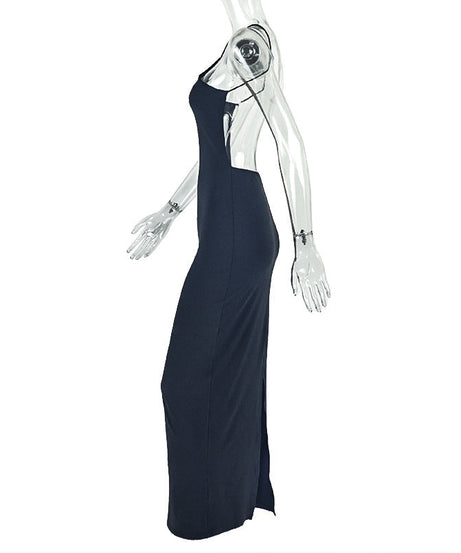 Head-Turning Navy Backless Halter Maxi Dress - Your Go-To for Fall & Holiday Party Glam