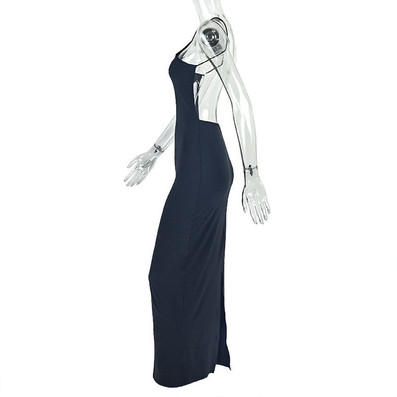 Head-Turning Navy Backless Halter Maxi Dress - Your Go-To for Fall & Holiday Party Glam