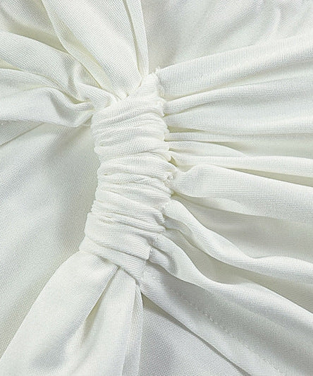 Radiant White One-Shoulder Cutout Maxi Dress - Chic Ruched Gown for Holiday Parties & Winter Getaways