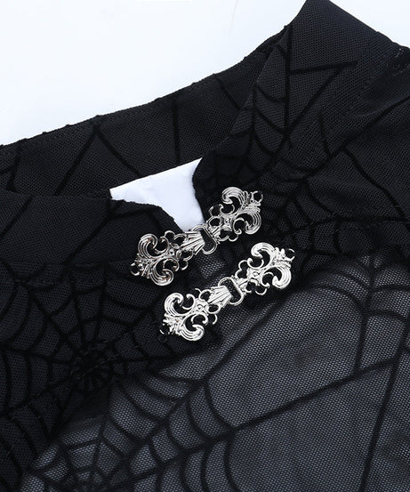 Dramatic Gothic Spiderweb Mesh Bolero Shrug Top - Halloween & Vampire Queen Style