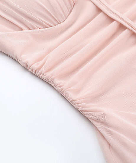 Blush Pink Satin Mermaid Maxi Dress | Elegant Ruffle Cami for Holiday Parties & Winter Getaways