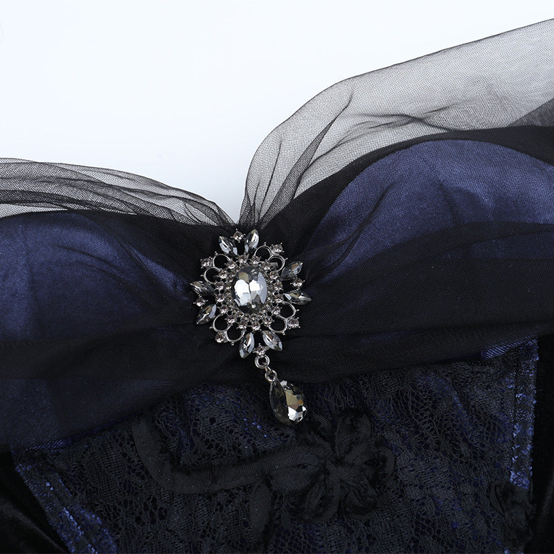 Enchanting Gothic Victorian High-Low Corset Dress - Halloween & Fall Party Gown