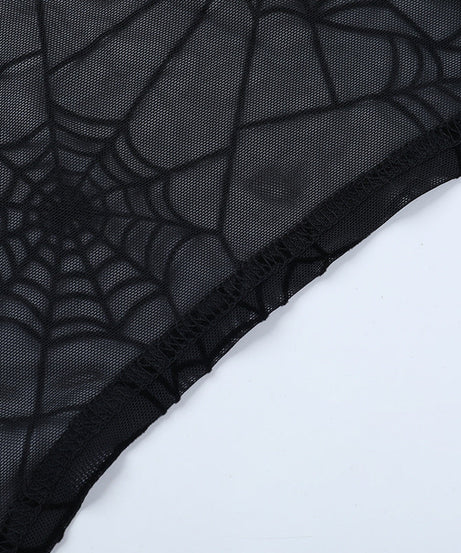 Dramatic Gothic Spiderweb Mesh Bolero Shrug Top - Halloween & Vampire Queen Style