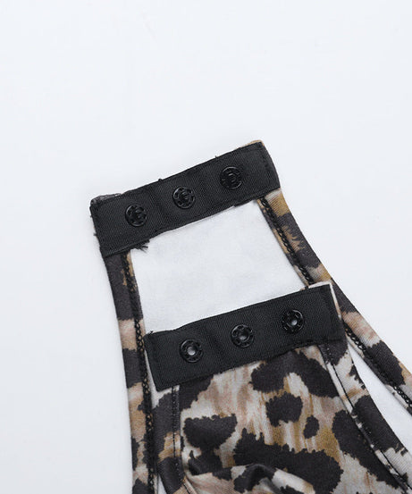 Chic Leopard Print Sweetheart Ruched Bodysuit - Long Sleeve Fall & Holiday Style for Women