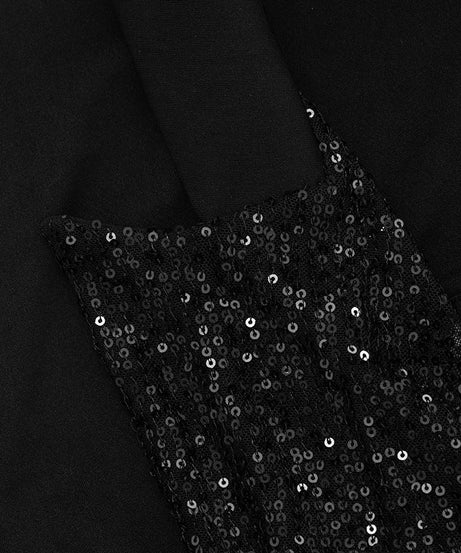 Dazzling Black Sequin Cutout Mini Dress - Long Sleeve Holiday & NYE Party Glam