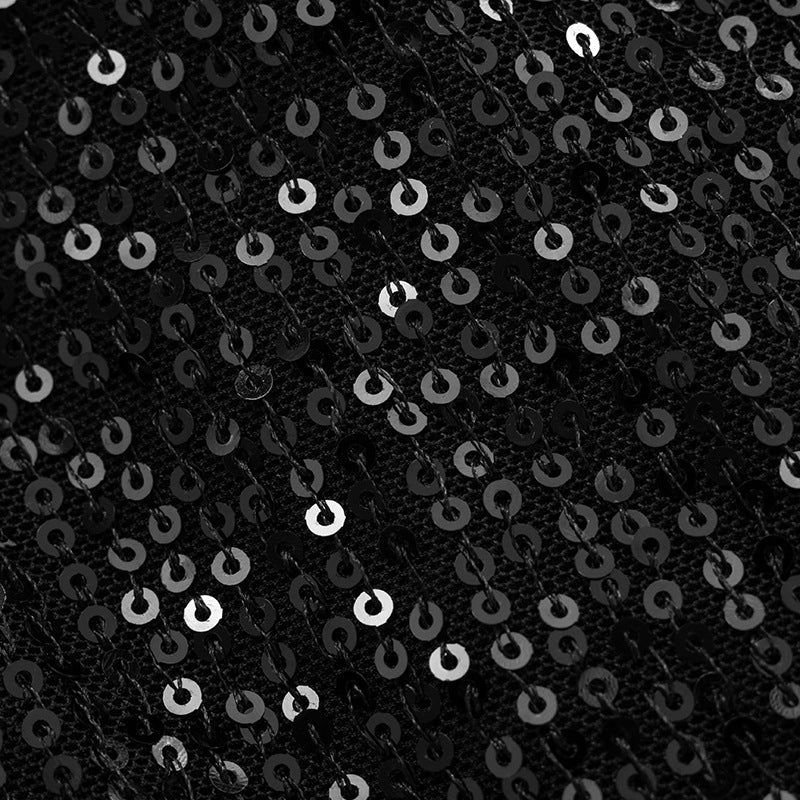 Dazzling Black Sequin Cutout Mini Dress - Long Sleeve Holiday & NYE Party Glam