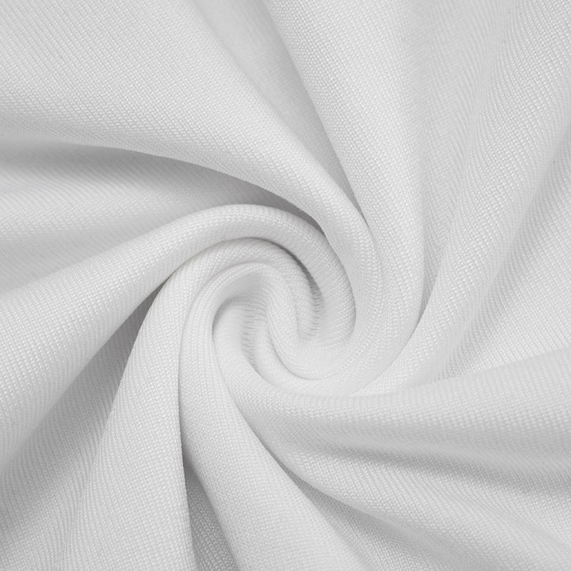 Sleek & Sexy White Plunge V-Neck Ruched Mini Dress - Long Sleeve Bodycon for Fall Parties & Holiday Nights