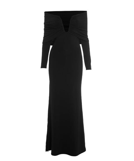 The 'Midnight Glamour' Off-Shoulder Ruched Maxi Dress - Perfect for Holiday Parties & Elegant Evenings