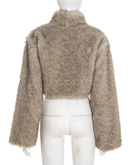 Plush Faux Fur Bolero Shrug with Chic Buckle - Elevate Your Fall & Holiday Glam Style