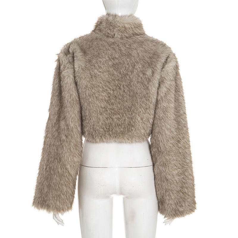 Plush Faux Fur Bolero Shrug with Chic Buckle - Elevate Your Fall & Holiday Glam Style