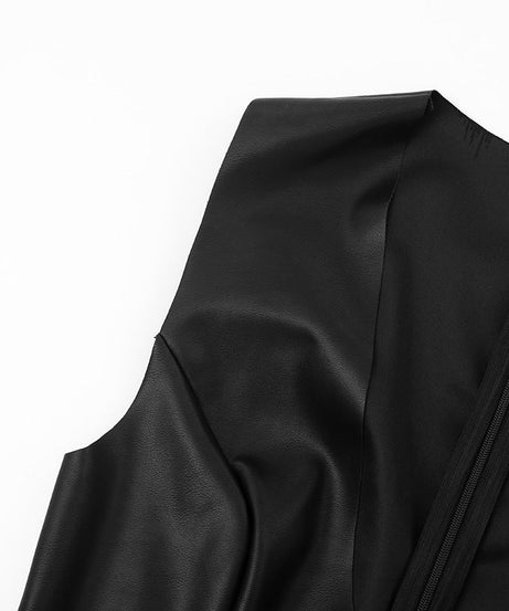 Sleek Black Faux Leather Bodycon Mini Dress - Your Go-To for Fall Parties & Holiday Glam