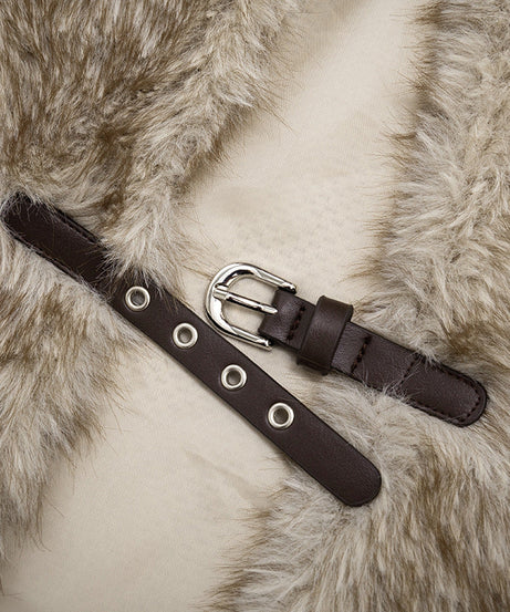 Plush Faux Fur Bolero Shrug with Chic Buckle - Elevate Your Fall & Holiday Glam Style