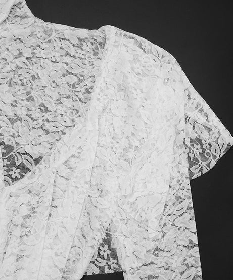 Enchanting White Lace Deep V Ruffle Mini Dress – Your Ethereal Pick for Halloween & Holiday Glam