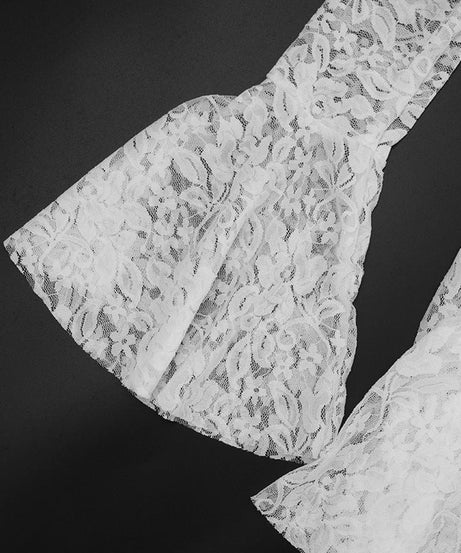 Enchanting White Lace Deep V Ruffle Mini Dress – Your Ethereal Pick for Halloween & Holiday Glam