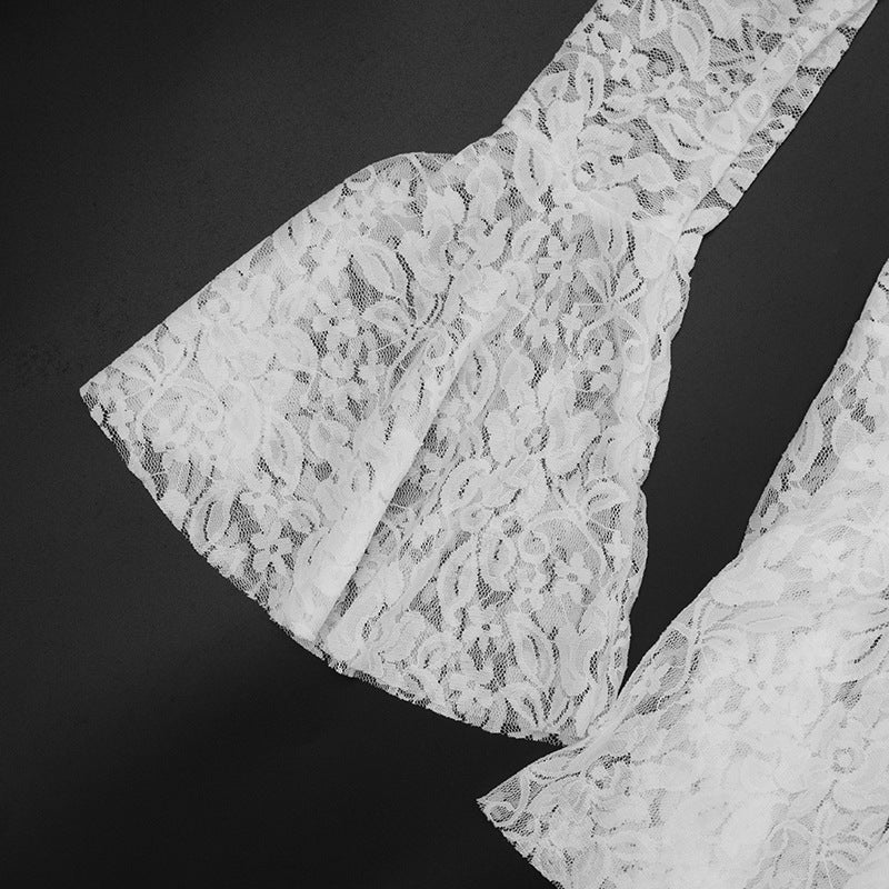 Enchanting White Lace Deep V Ruffle Mini Dress – Your Ethereal Pick for Halloween & Holiday Glam