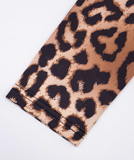 Fierce & Chic: Long Sleeve Leopard Print Maxi Dress with Daring Cutout - Your Fall & Holiday Statement Piece