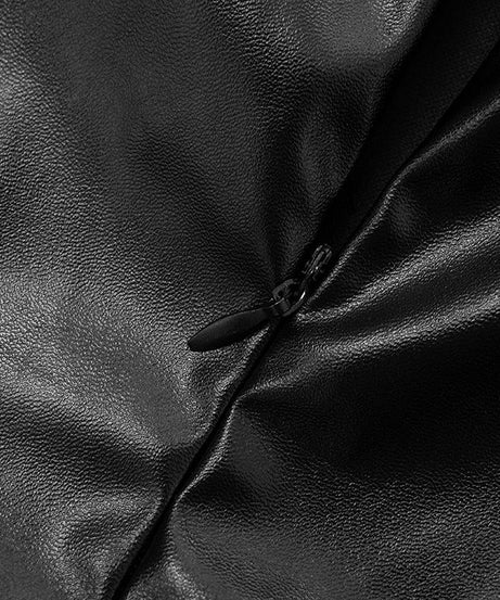 Sultry Faux Leather Corset Mini Dress - Strapless Ruched Bodycon for Holiday & NYE Parties