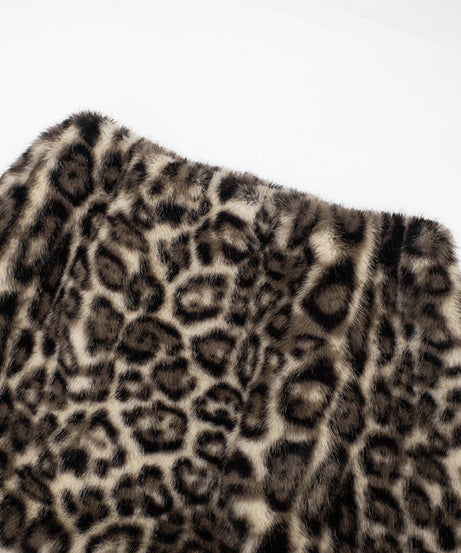 Fall/Winter Glam: Leopard Faux Fur Tube Top & Mini Skirt Set